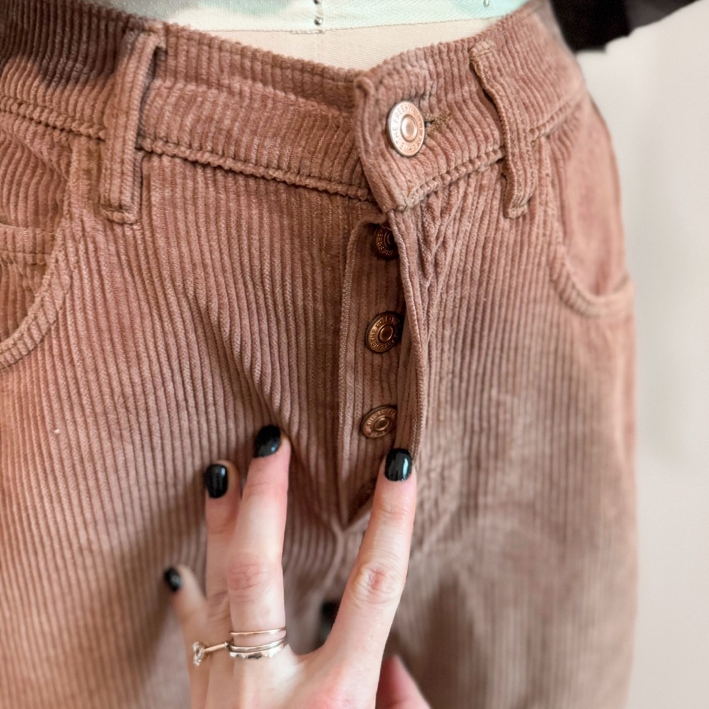 We The Free Good Luck Mid-Rise Cord Barrel Jeans in Emperador SZ 25 NWT - Picture 10 of 13